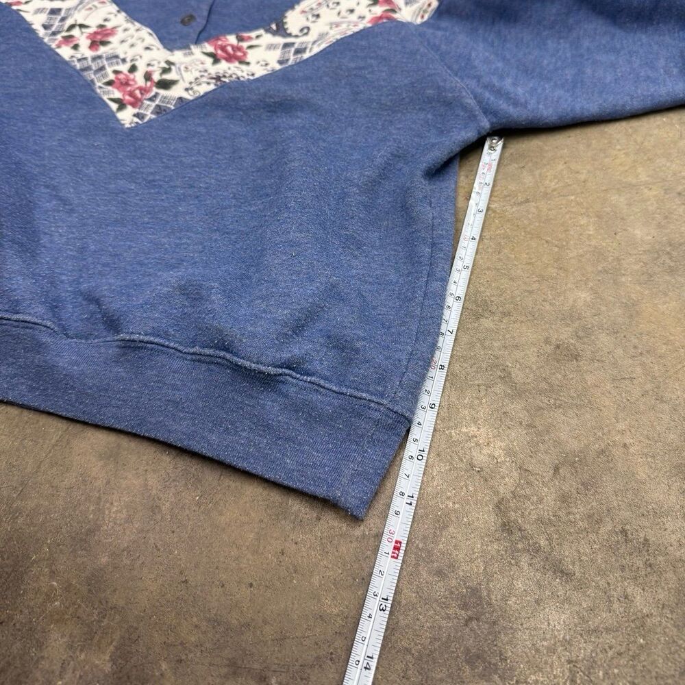 Vintage cottagecore coquette grandma grannycore floral collared sweatshirt - Picture 4 of 4